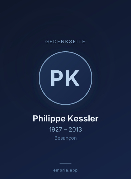 Gedenkportrait von Philippe Kessler