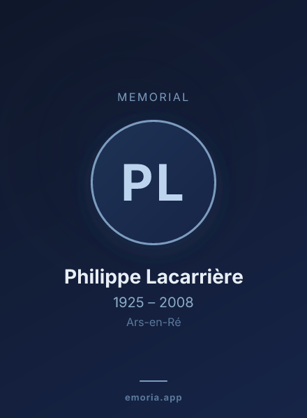 Memorial portrait of Philippe Lacarrière