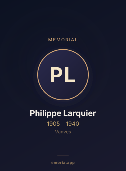 Memorial portrait of Philippe Larquier
