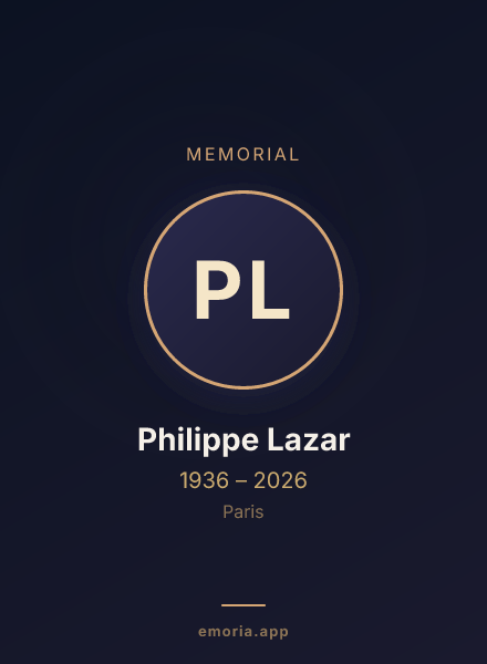 Memorial portrait of Philippe Lazar