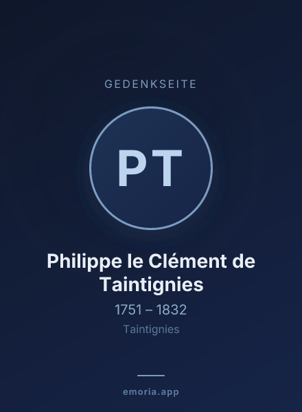 Gedenkportrait von Philippe le Clément de Taintignies