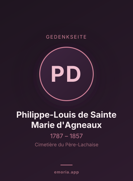 Gedenkportrait von Philippe-Louis de Sainte Marie d'Agneaux