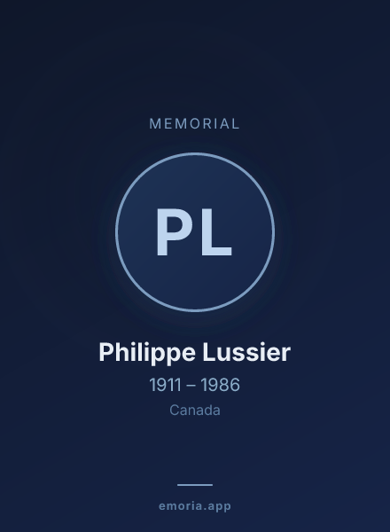 Memorial portrait of Philippe Lussier