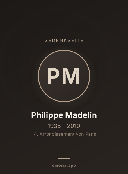 Gedenkportrait von Philippe Madelin