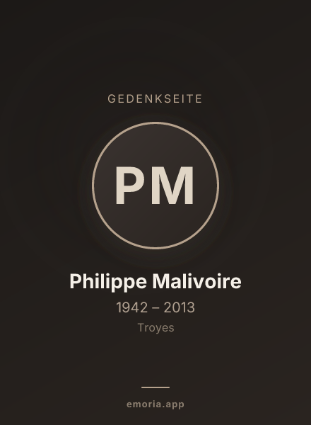 Gedenkportrait von Philippe Malivoire