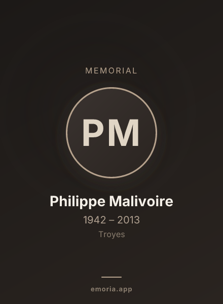 Memorial portrait of Philippe Malivoire