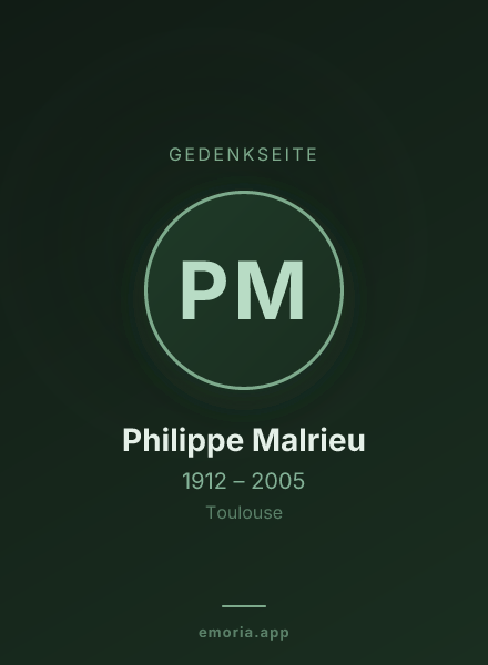 Gedenkportrait von Philippe Malrieu