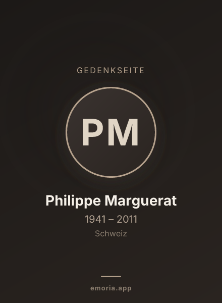 Gedenkportrait von Philippe Marguerat