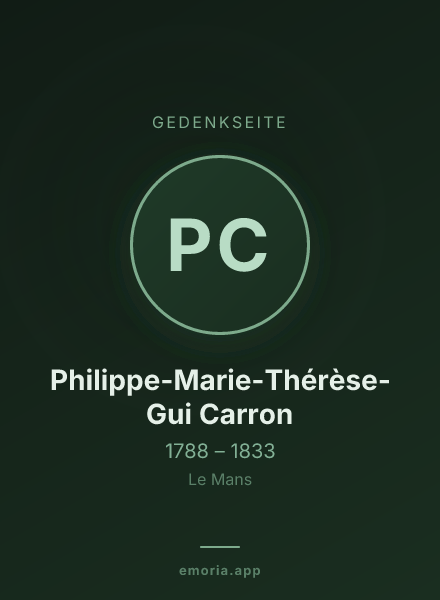 Gedenkportrait von Philippe-Marie-Thérèse-Gui Carron