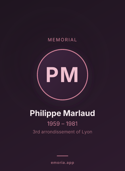 Memorial portrait of Philippe Marlaud