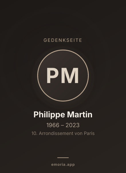 Gedenkportrait von Philippe Martin