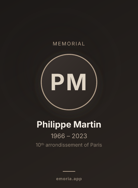Memorial portrait of Philippe Martin