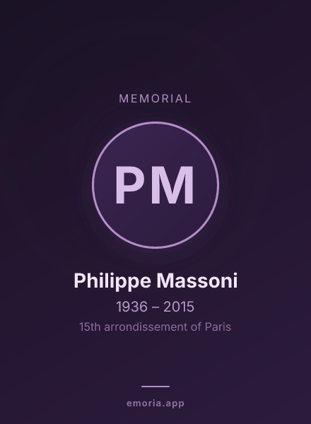 Memorial portrait of Philippe Massoni