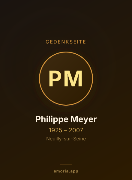 Gedenkportrait von Philippe Meyer