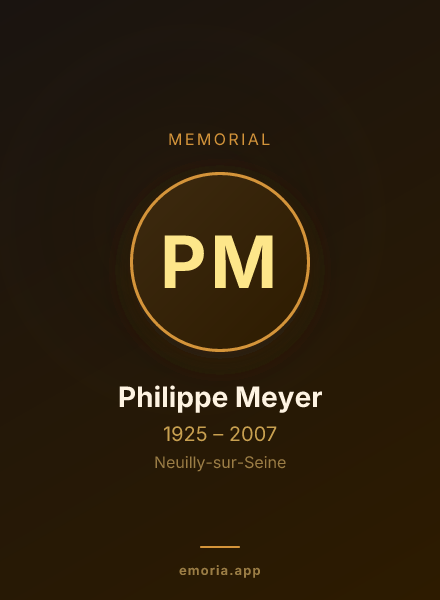 Memorial portrait of Philippe Meyer
