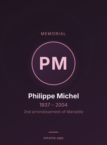 Memorial portrait of Philippe Michel