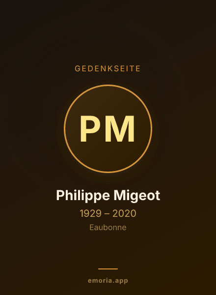 Gedenkportrait von Philippe Migeot