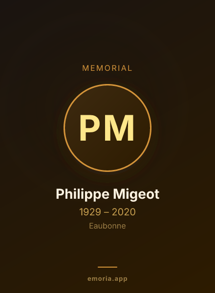 Memorial portrait of Philippe Migeot