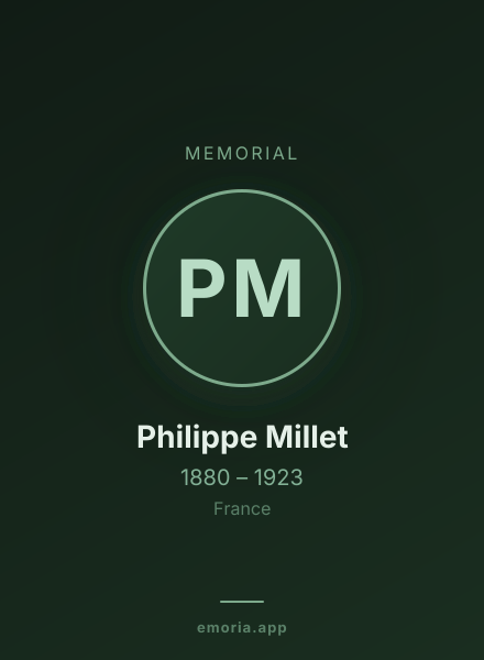 Memorial portrait of Philippe Millet