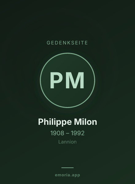 Gedenkportrait von Philippe Milon