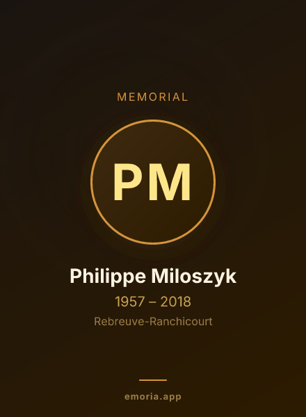 Memorial portrait of Philippe Miloszyk