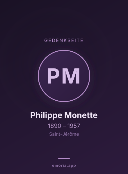 Gedenkportrait von Philippe Monette
