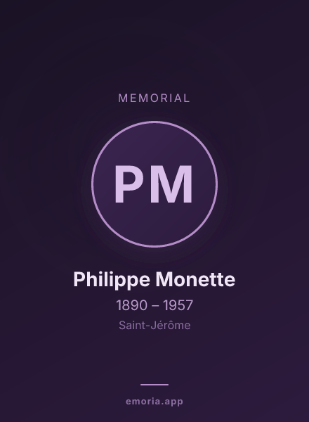 Memorial portrait of Philippe Monette