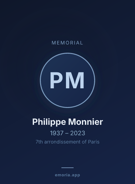 Memorial portrait of Philippe Monnier