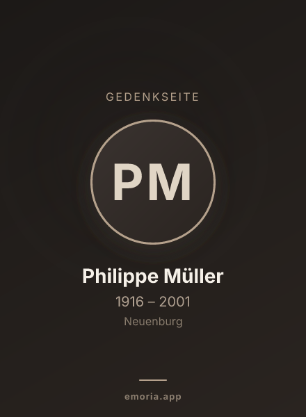 Gedenkportrait von Philippe Müller