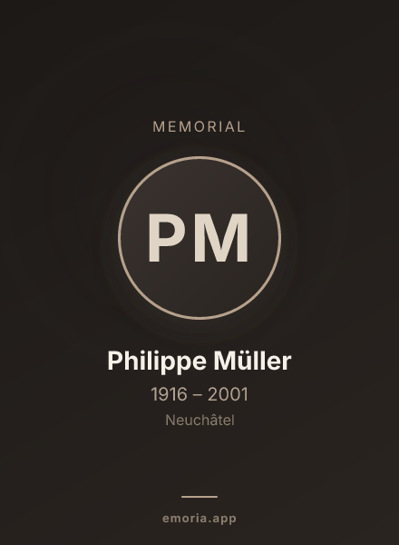 Memorial portrait of Philippe Müller