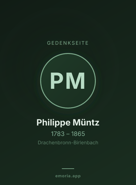 Gedenkportrait von Philippe Müntz
