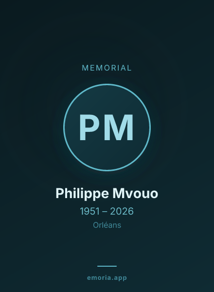 Memorial portrait of Philippe Mvouo