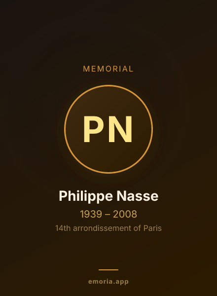 Memorial portrait of Philippe Nasse