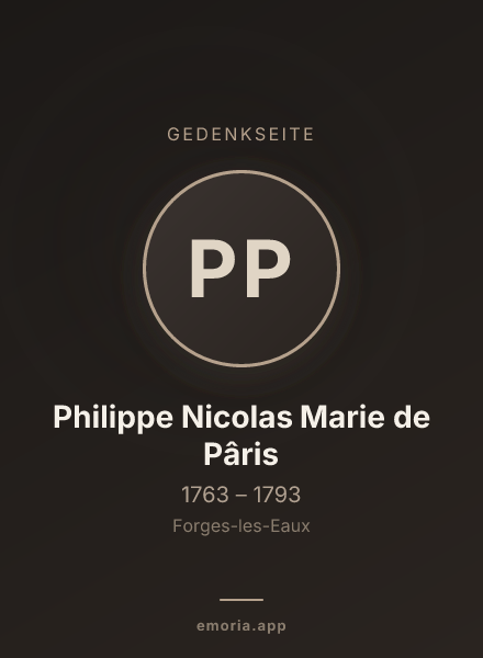 Gedenkportrait von Philippe Nicolas Marie de Pâris