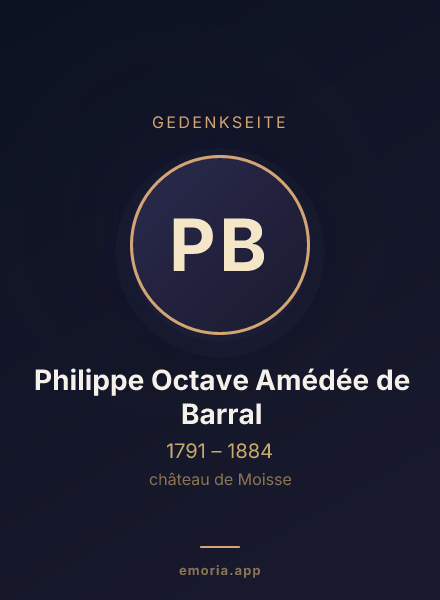 Gedenkportrait von Philippe Octave Amédée de Barral