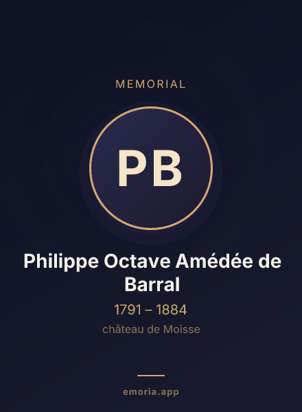 Memorial portrait of Philippe Octave Amédée de Barral