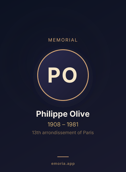 Memorial portrait of Philippe Olive