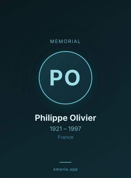 Memorial portrait of Philippe Olivier