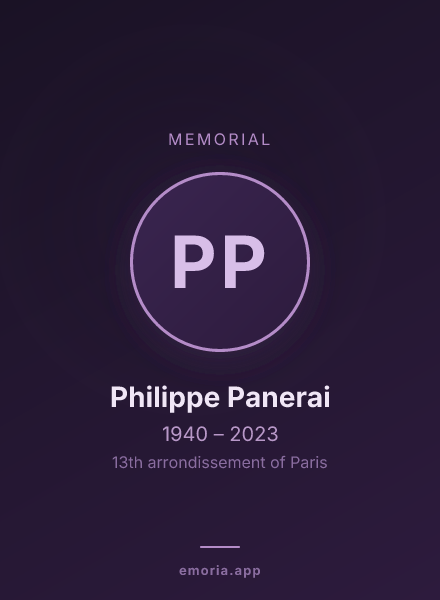 Memorial portrait of Philippe Panerai