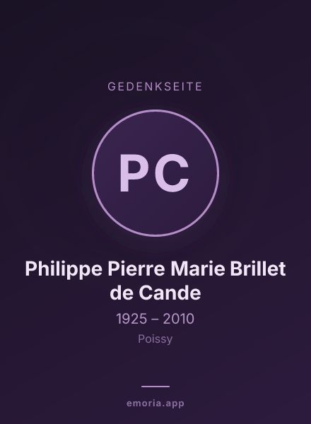 Gedenkportrait von Philippe Pierre Marie Brillet de Cande