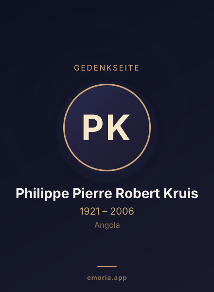 Gedenkportrait von Philippe Pierre Robert Kruis