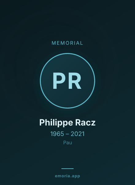 Memorial portrait of Philippe Racz