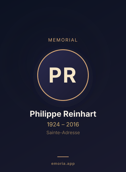Memorial portrait of Philippe Reinhart