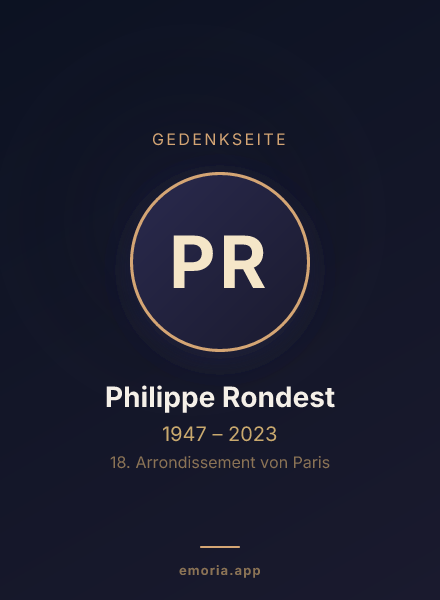 Gedenkportrait von Philippe Rondest
