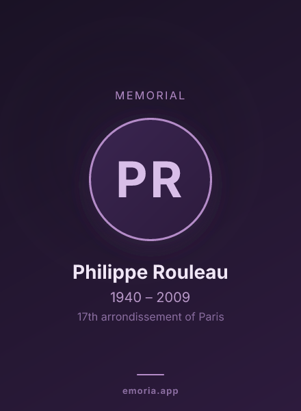Memorial portrait of Philippe Rouleau