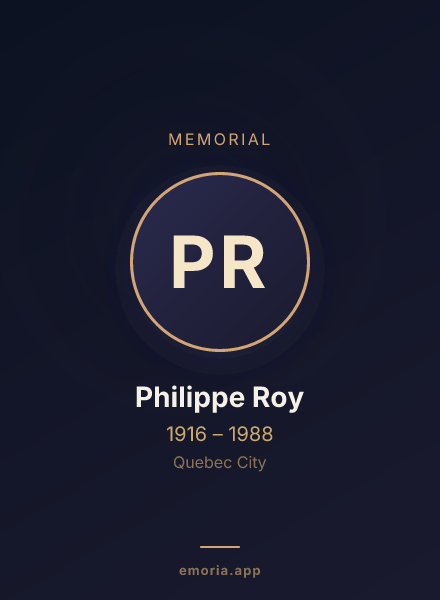 Memorial portrait of Philippe Roy
