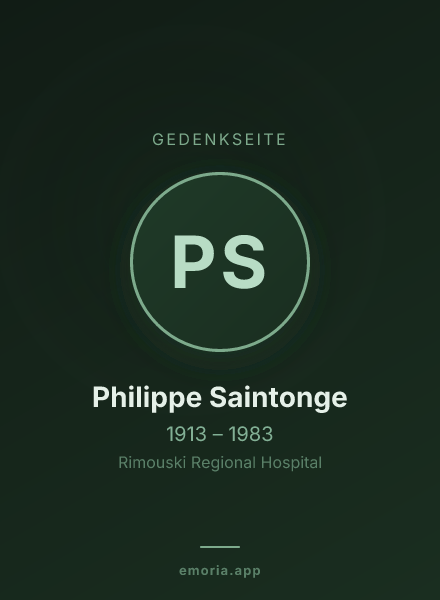 Gedenkportrait von Philippe Saintonge