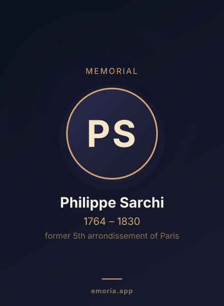 Memorial portrait of Philippe Sarchi