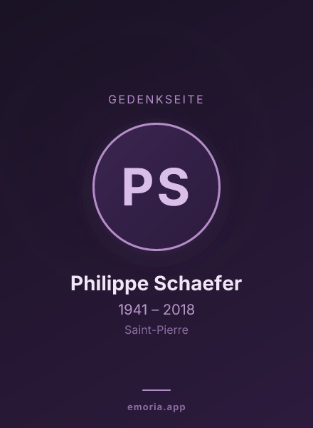Gedenkportrait von Philippe Schaefer