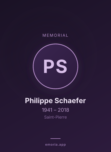Memorial portrait of Philippe Schaefer